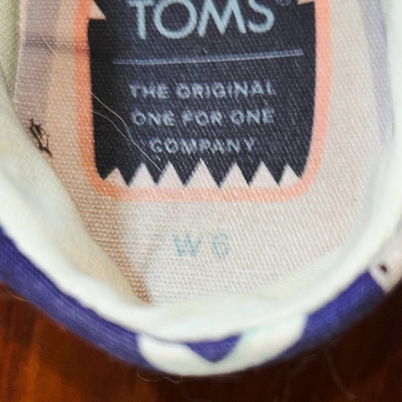 Toms Alpargata Blue Depths Shark Waters Women’s Shoes Size 6 - Picture 9 of 10